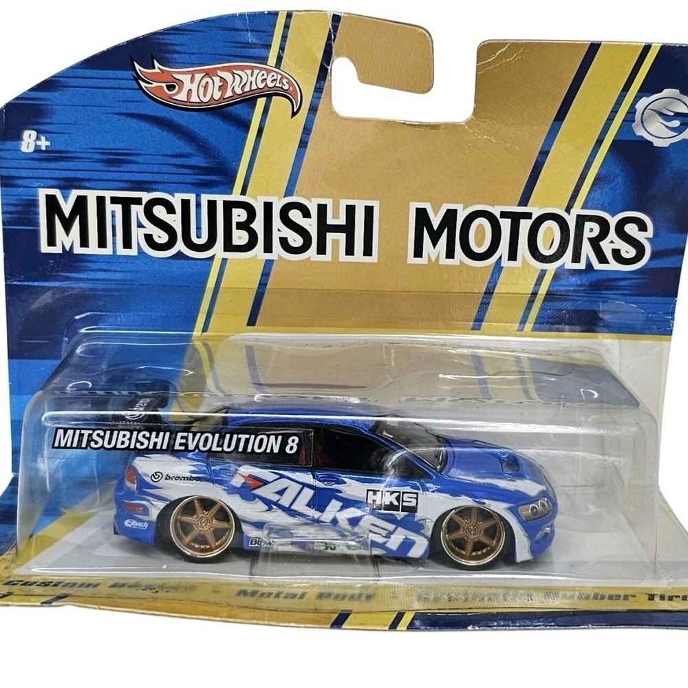 Hot Wheels Mitsubishi Evolution 8 Blue Falken Livery Mid-Scale Diecast N7689